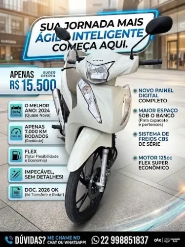 Honda Biz 125 cc com 7.000km