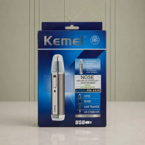 Aparador de Pelos Kemei 4 em 1 (Modelo KM-6630) - Recarregável USB