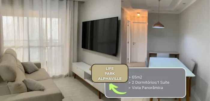 Apartamento com 2 dormitórios para alugar, 65 m² por R$ 7.000,00/mês - Green Valley - Baru