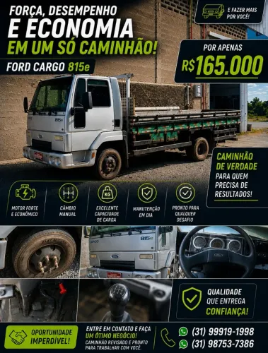 FORD CARGO 815e - PRONTO PARA TRABALHAR!<br>