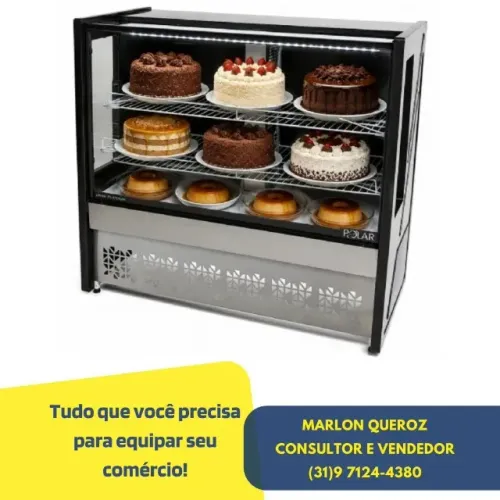 Balcão De Bolos E Tortas 1,25M Polar Novo