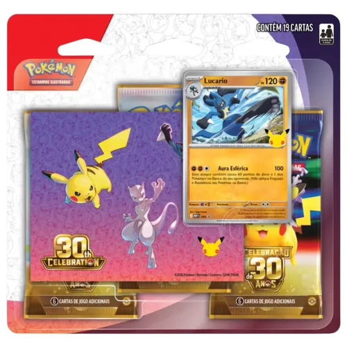 Blister triplo Pokémon celebrações