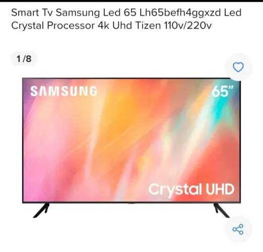 Vendo smart TV 65 polegadas 1 ano de uso nova sem defeitos retirar em tobias barreto