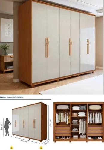 Guarda roupa casal suavita Lopes C/pes