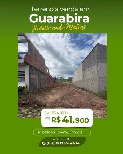 Terreno em Guarabira - Hidelbrando Matias