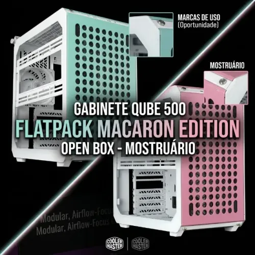 Gabinete Gamer Cooler Master QUBE 500 Flatpack Macaron Edition