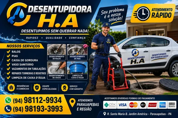Desentupidora de pia em parauapebas
