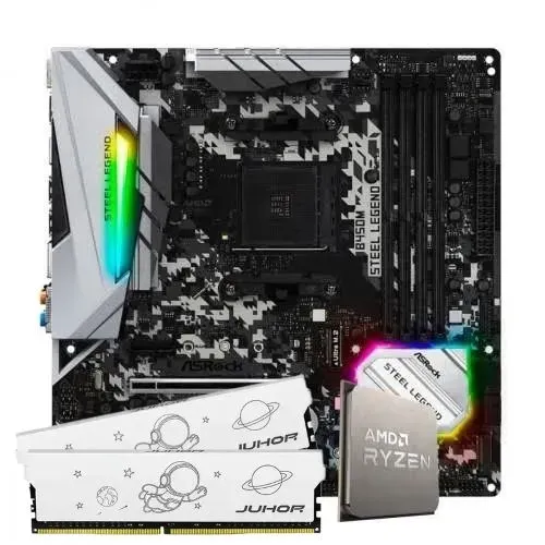 KIT AM4 PLACA MÃE + PROCESSADOR + 2 MEMÓRIAS RAM