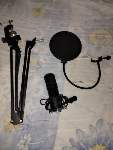 Kit Microfone Condensador Vedo Vd800 USB Com Braço E Pop Filter (Sem Cabo)<br>