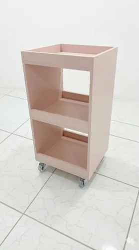 Carrinho Auxiliar Salão Rosa Pronta Entrega