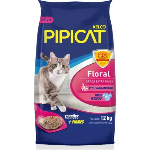 Areia Sanitária para gatos PIPICAT 12kg - Floral ou Multicat
