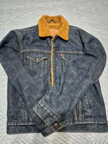 Levis levi's jaqueta trucker em sherpa na cor caramelo tam. M 