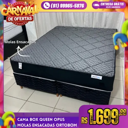 Cama Box Queen Opus Molas Ensacadas Entrego Hoje Mesmo