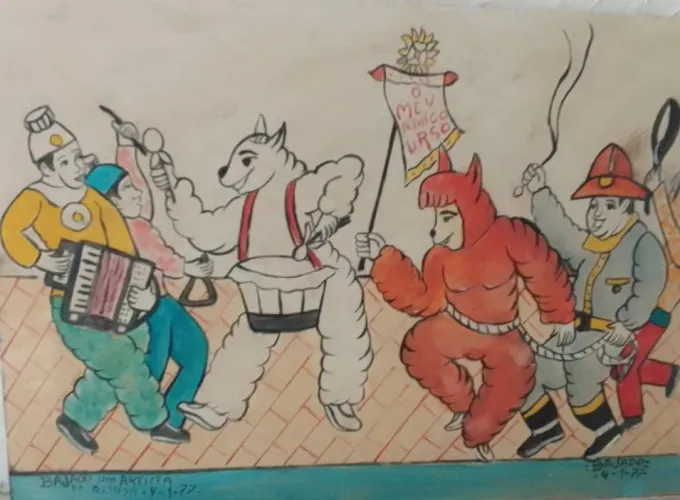 Bajado pintura na madeira