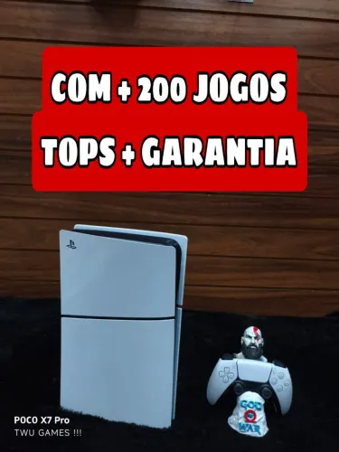 PS5 SLIM + GARANTIA + 200 JOGOS TOPS