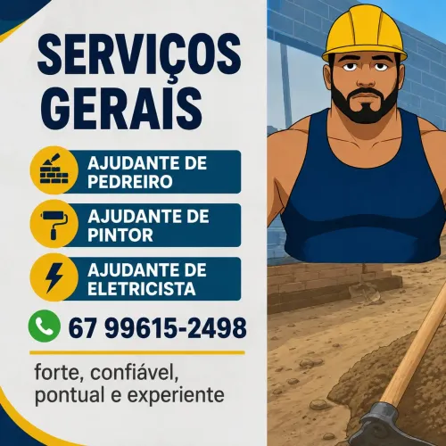 Ajudante de obras diarista.