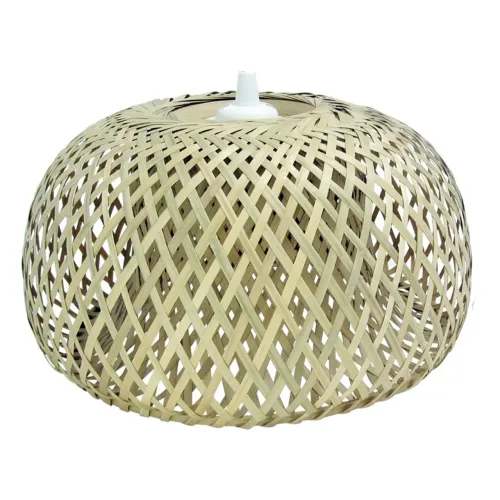 Pendente Luminária Cúpula Bambu Trançado Marca Nitrolux