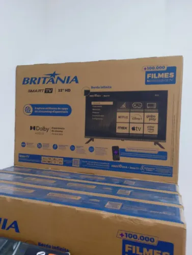 SMART TV BRITÂNIA 32 POPEGADAS LACRADA COM NOTA E GARANTIA LOJA FÍSICA COM PREÇO DE ATACAD