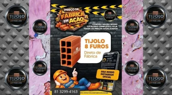 tijolo 8 furos alta qualidade e preço justo