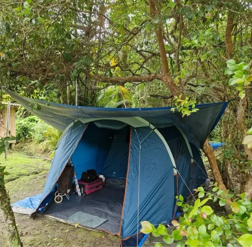 Barraca de Camping Arpenaz 4.1 Fresh & Black Quechua Branca e Azul (4 Pessoas 1 Quarto)