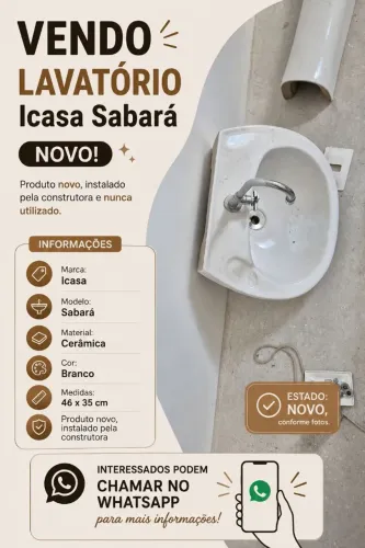 LAVATÓRIO Icasa Sabará + torneira