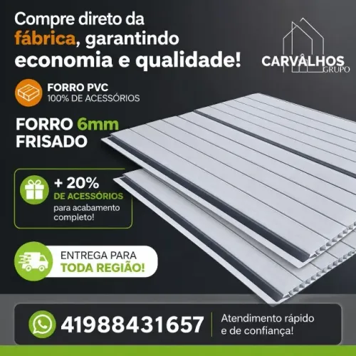 FORRO PVC DIRETO DA FÁBRICA