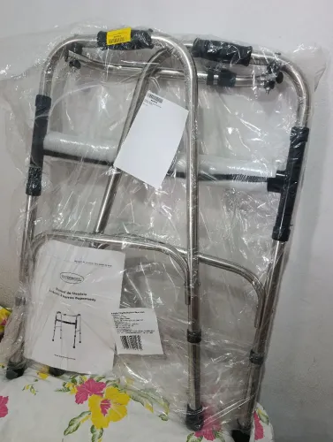 Andador Ortopédico Dobrável Aço Inox Supermedy - Novo / Lacrado
