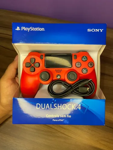 Controle Ps4 Sem Fio Vermelho 10an