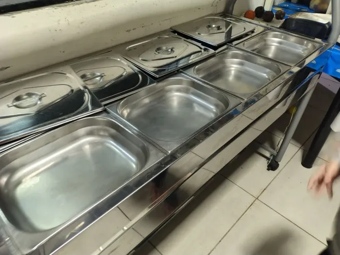 Buffet 8 Cubas Frias Salada Com 8 Gelis Estrutura De Inox