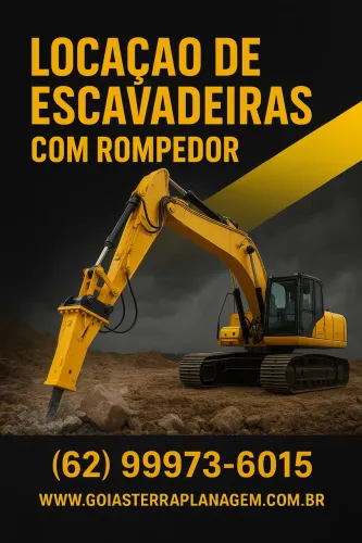 Escavadeira hidráulica e retro com rompedor locação e serviços