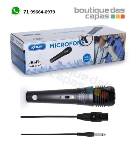 Microfone dinâmico com fio knup KP-M0001 karaoke caixa de som igreja