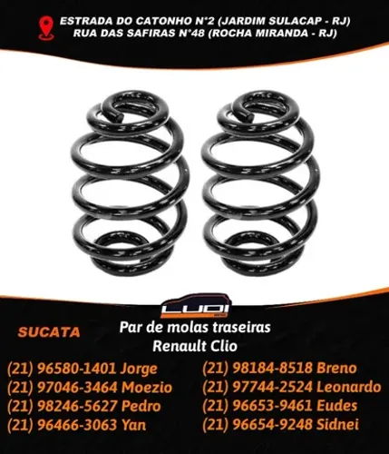 Par de molas traseiras Renault Clio