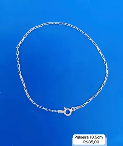 Pulseira unissex fina de prata 925 legítima