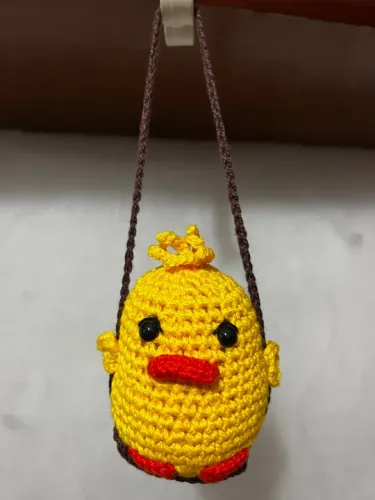 PRONTA ENTREGA Patinho Retrovisor em Crochê Amigurumi Pato Pendente