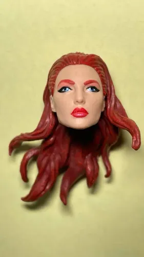 Cabeça Mulher Ruiva Altura da Head 4 cm - ideal p/ custom de boneco G.I.JOE classified