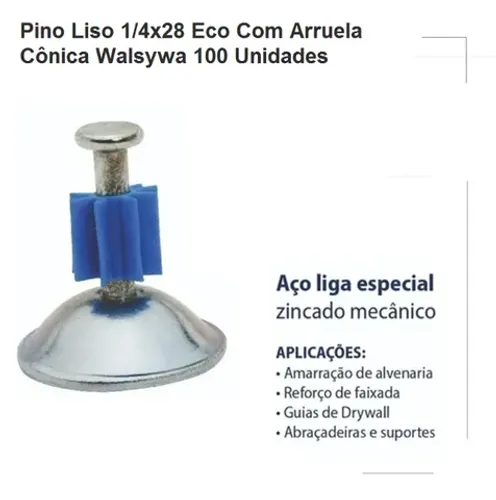 Pino Liso1/4 X 28 C/ Arruela Conica 23MM C/ 100