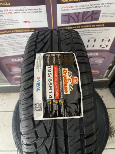 1 PNEU 185/65/R14 REMOLD CRYSTONE VIPAL (instalação gratuita)