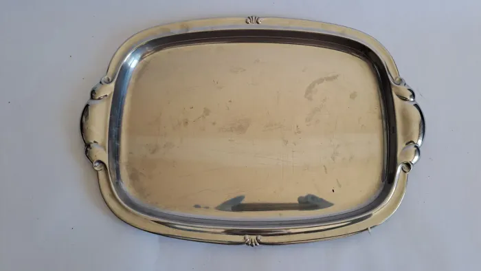 * MT Bandeja Antiga Vintage Aço Inox 