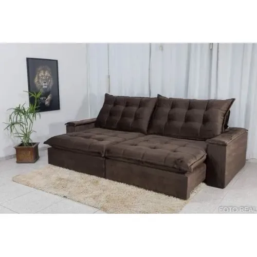 Sofá Retrátil Reclinável 2,90m D33 e Molas Ensacadas rf543
