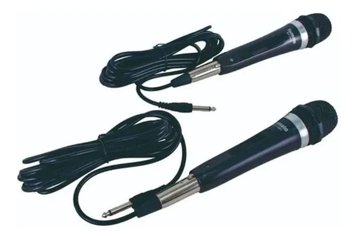 Microfone Com Fio Duplo Profissional Metal Mt-1003 - Tomate Loja Coimbra Computadores