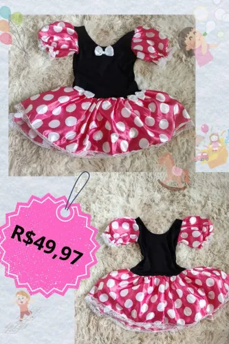 Vestido Minnie Infantil - Fantasia