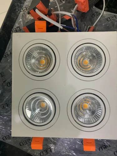 Painel de Led spot Quaduplo Nogaled 18x18 cm de Embutir luz Morna 3000K 20W 50/60 Hz