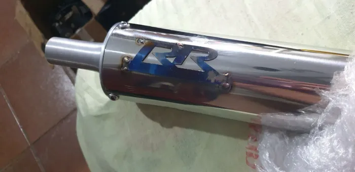 Escapamento rd135 inox RR polido média baixa rd 135 escap 2t rd inox polido