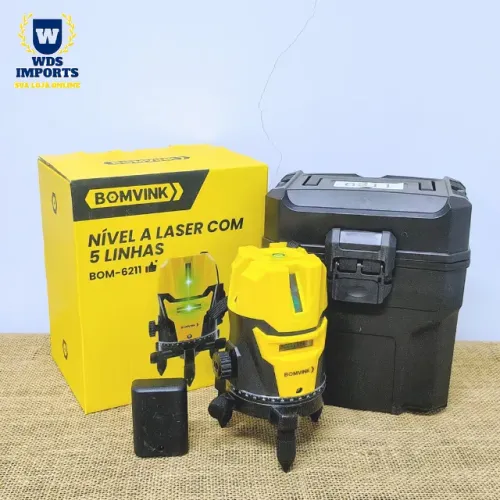 Nivel a Laser Profissional 5 Linhas Verde