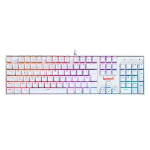 Teclado Mecânico Redragon Mitra White RGB Switch Blue - WZetta