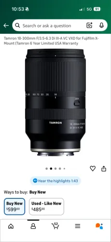 Tamron 18-300mm F/3.5-6.3 Di III-A VC VXD for Fujifilm X-Mount