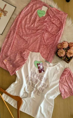 conjunto paete saia e blusa