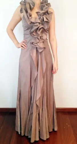 Vestido longo de festa de Tafetá