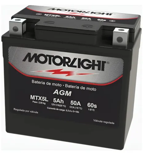 BATERIA MOTO 5AH MOTORLGHT tv