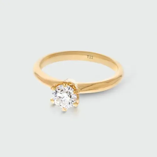 Anel Solitário ouro 18k com Diamante 60 pontos - modelo único